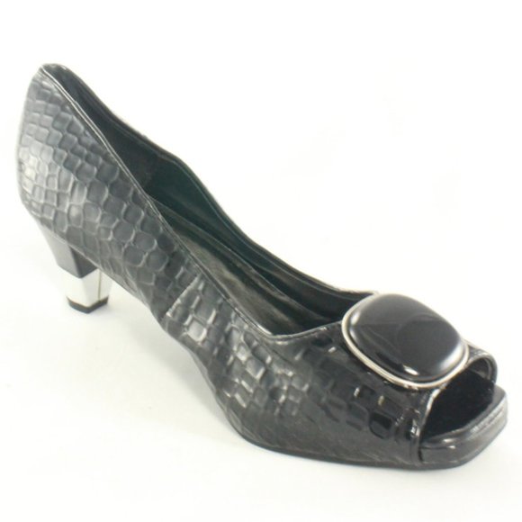 Coup D'Etat LTD Black Patent Peep Toe Heel New - Picture 4 of 8